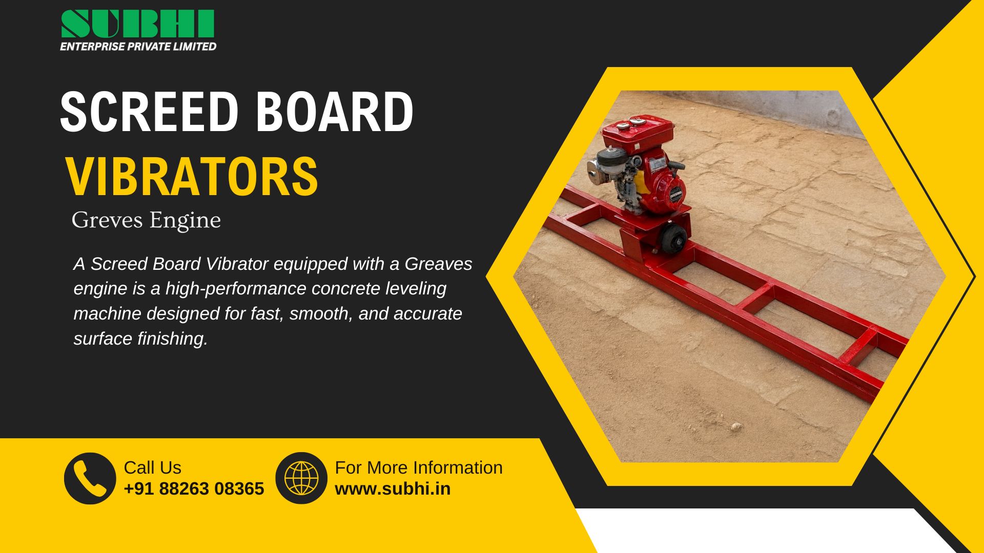 Screed Board Vibrators with Greaves Engine
